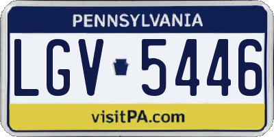 PA license plate LGV5446