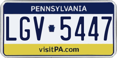 PA license plate LGV5447