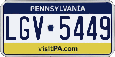 PA license plate LGV5449