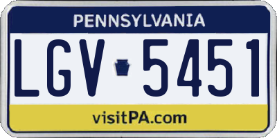 PA license plate LGV5451