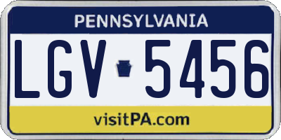 PA license plate LGV5456