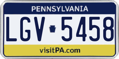 PA license plate LGV5458