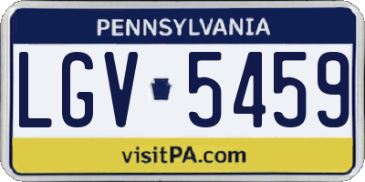 PA license plate LGV5459