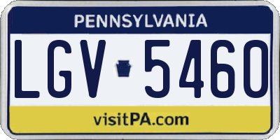PA license plate LGV5460