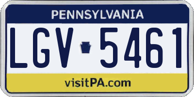 PA license plate LGV5461