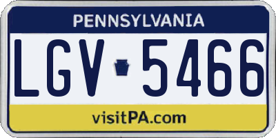 PA license plate LGV5466