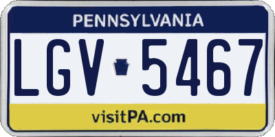 PA license plate LGV5467