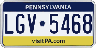 PA license plate LGV5468