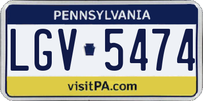 PA license plate LGV5474