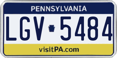 PA license plate LGV5484