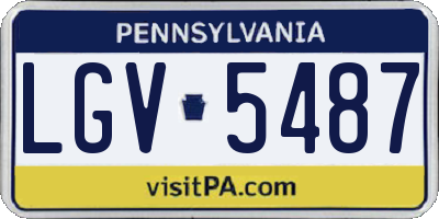 PA license plate LGV5487