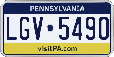 PA license plate LGV5490