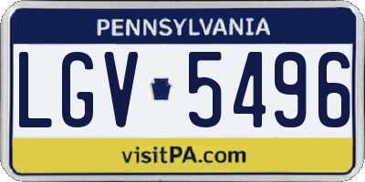 PA license plate LGV5496