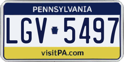 PA license plate LGV5497