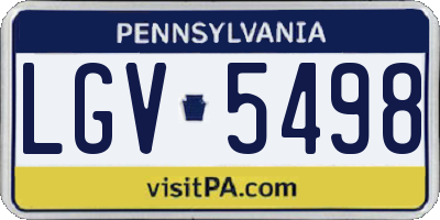 PA license plate LGV5498
