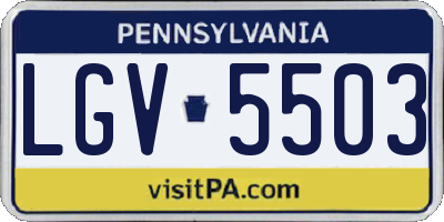 PA license plate LGV5503