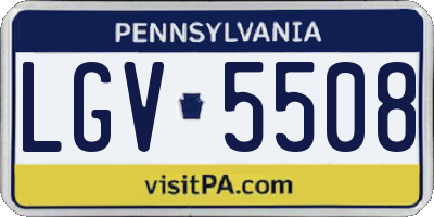 PA license plate LGV5508