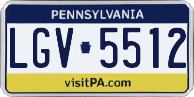 PA license plate LGV5512
