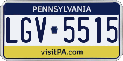 PA license plate LGV5515