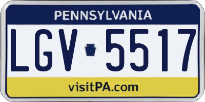 PA license plate LGV5517
