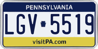 PA license plate LGV5519