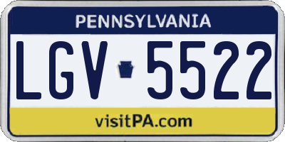 PA license plate LGV5522