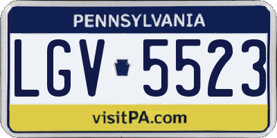 PA license plate LGV5523