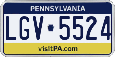 PA license plate LGV5524