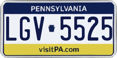 PA license plate LGV5525