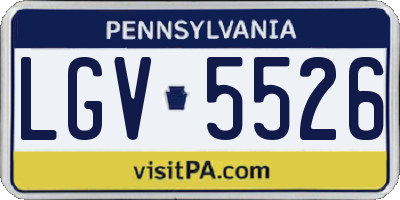 PA license plate LGV5526