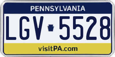 PA license plate LGV5528