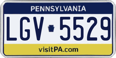 PA license plate LGV5529