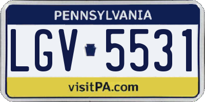 PA license plate LGV5531