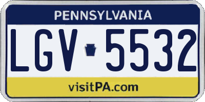 PA license plate LGV5532