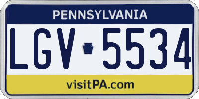 PA license plate LGV5534