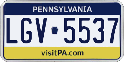 PA license plate LGV5537