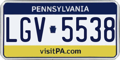 PA license plate LGV5538