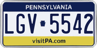 PA license plate LGV5542