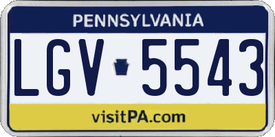 PA license plate LGV5543