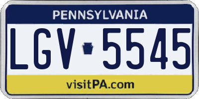 PA license plate LGV5545