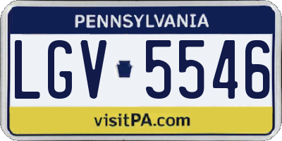 PA license plate LGV5546