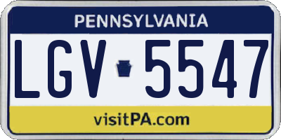PA license plate LGV5547