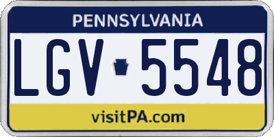PA license plate LGV5548