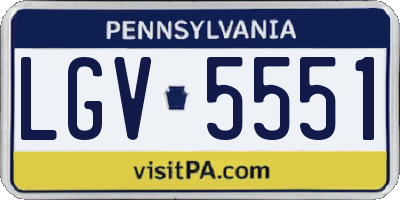 PA license plate LGV5551