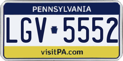 PA license plate LGV5552