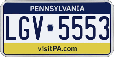 PA license plate LGV5553