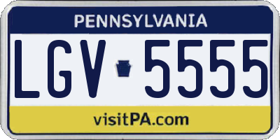 PA license plate LGV5555