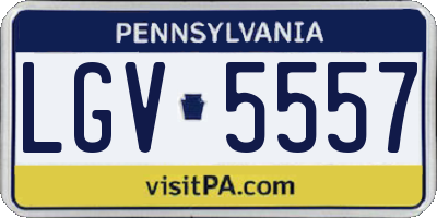 PA license plate LGV5557