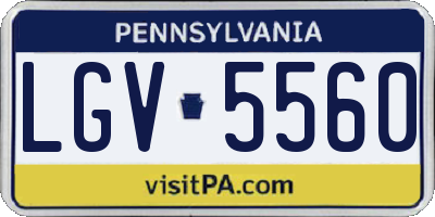 PA license plate LGV5560
