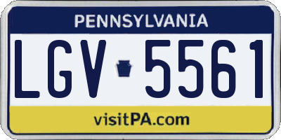 PA license plate LGV5561